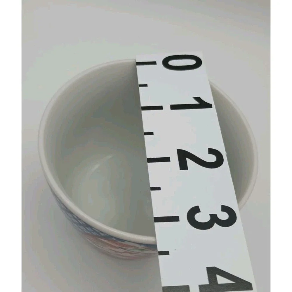 Vtg Imari Teacup With Lid Blue White Red Floral
